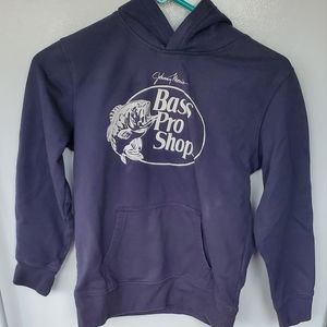 Bass Pro Shops youth hoodie. Navy. Youth L